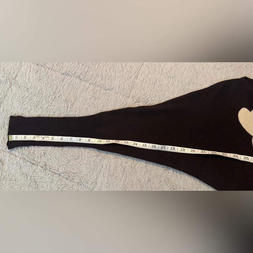 Laundry By Shelli Segal Y2K Brown, Cream Fitted Batwing Cashmere & Silk Sweater - Picture 12 of 14